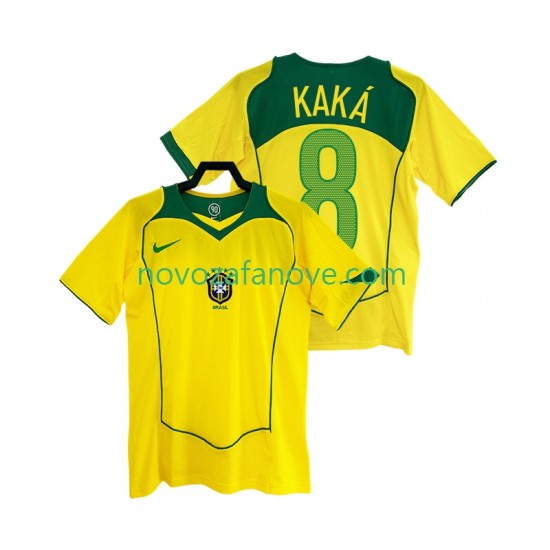 Nogometni Dres Brazil KAKA 8 Retro Muški Domaći 2004 Kratkih Rukava