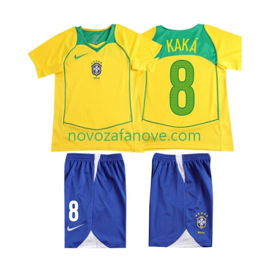 Nogometni Dres Brazil KAKA 8 Retro Dječji Domaći 2004 Kratkih Rukava
