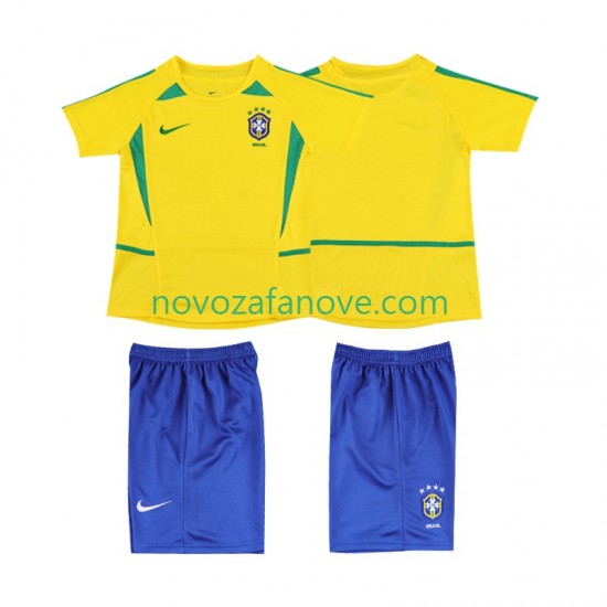 Nogometni Dres Brazil Retro Dječji Domaći 2002 Kratkih Rukava