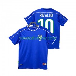 Nogometni Dres Brazil RIVALDO 10 Retro Muški Gostujući 1998 Kratkih Rukava