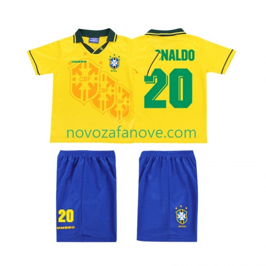 Nogometni Dres Brazil RONALDO 20 Retro Dječji Domaći 1994 Kratkih Rukava