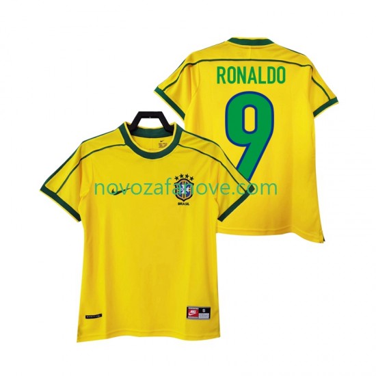 Nogometni Dres Brazil RONALDO 9 Retro Muški Domaći 1998 Kratkih Rukava