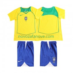 Nogometni Dres Brazil Retro Dječji Domaći 2004 Kratkih Rukava