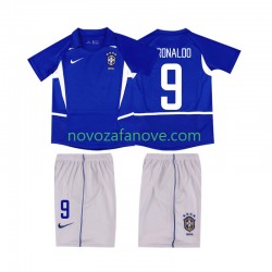 Nogometni Dres Brazil Ronaldo 9 Retro Dječji Gostujući 2002 Kratkih Rukava