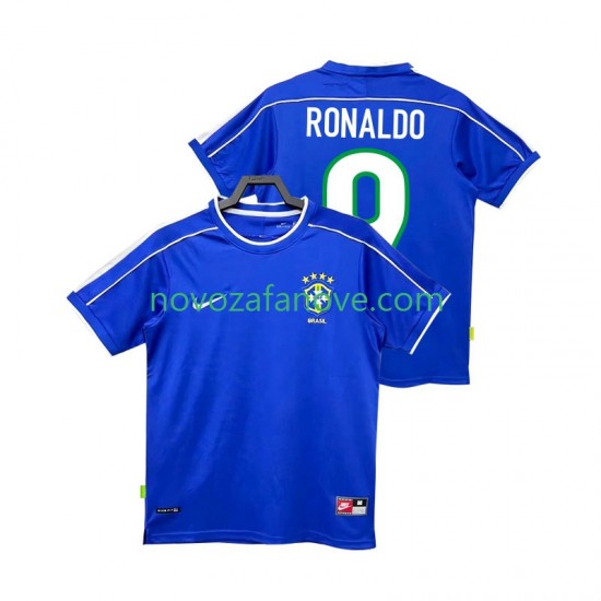 Nogometni Dres Brazil Ronaldo 9 Retro Muški Gostujući 1998 Kratkih Rukava