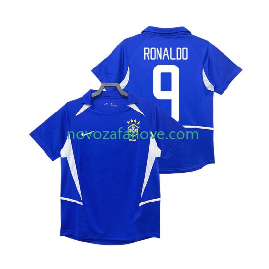 Nogometni Dres Brazil Ronaldo 9 Retro Muški Gostujući 2002 Kratkih Rukava