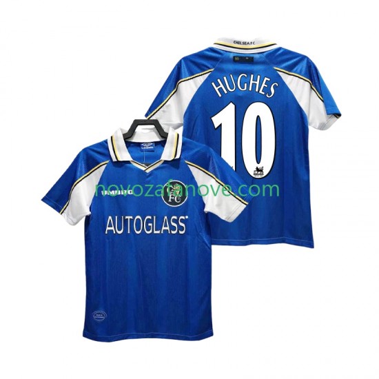 Nogometni Dres Chelsea HUGHES 10 1997 Retro Muški Domaći 1999 Kratkih Rukava