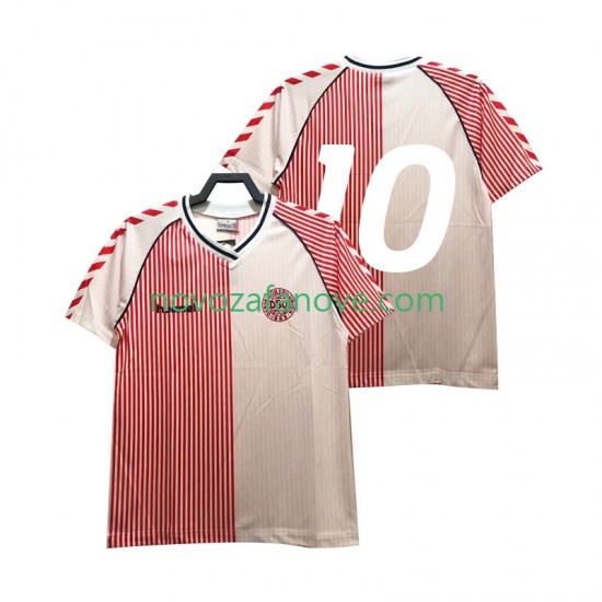 Nogometni Dres Danska 1986 Retro Muški Domaći Kratkih Rukava