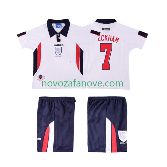 Nogometni Dres Engleska Beckham 7 Retro Dječji Domaći 1998 Kratkih Rukava