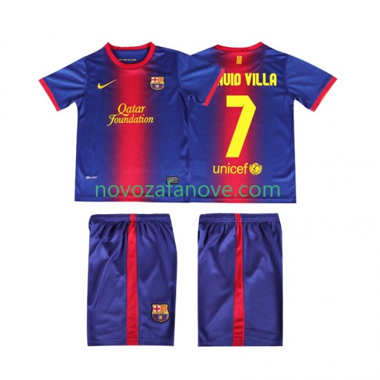 Nogometni Dres FC Barcelona DAUID VILLA 7 2012 2013 Retro Dječji Domaći Kratkih Rukava