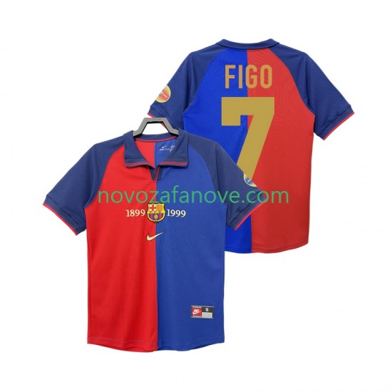 Nogometni Dres FC Barcelona FIGO 7 1990 2000 Retro Muški Domaći Kratkih Rukava
