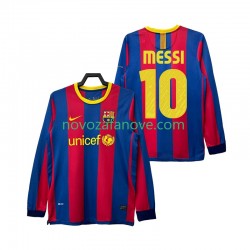 Nogometni Dres FC Barcelona Lionel Messi 10 Retro Muški Domaći 2011 2010 Dugim Rukavima