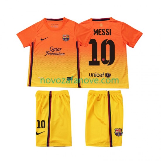 Nogometni Dres FC Barcelona Lionel Messi 10 2012 2013 Retro Dječji Gostujući Kratkih Rukava