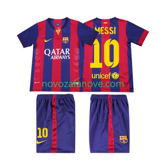 Nogometni Dres FC Barcelona Lionel Messi 10 2014 2015 Retro Dječji Domaći Kratkih Rukava