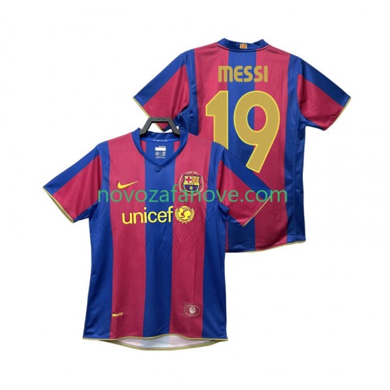 Nogometni Dres FC Barcelona Lionel Messi 19 2007 Retro Muški Domaći 2008 Kratkih Rukava