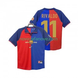 Nogometni Dres FC Barcelona RIVALDO 11 1990 2000 Retro Muški Domaći Kratkih Rukava