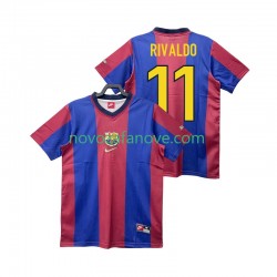 Nogometni Dres FC Barcelona RIVALDO 11 Retro Muški Domaći 1998 1999 Kratkih Rukava