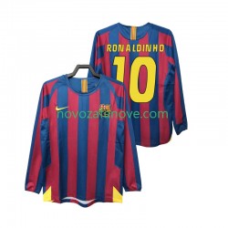 Nogometni Dres FC Barcelona RONALDINHO 10 2005 Retro Muški Domaći 2006 Dugim Rukavima
