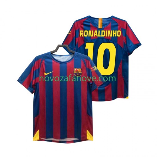 Nogometni Dres FC Barcelona RONALDINHO 10 Champions League 2005 Retro Muški Domaći 2006 Kratkih Rukava