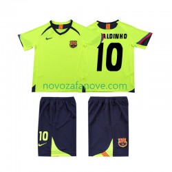 Nogometni Dres FC Barcelona RONALDINHO 10 2005 Retro Dječji Gostujući 2006 Kratkih Rukava