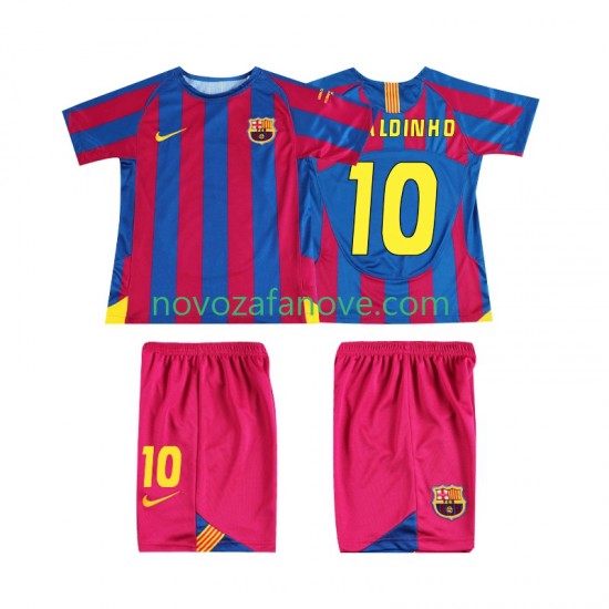 Nogometni Dres FC Barcelona RONALDINHO 10 Champions League 2005 Retro Dječji Domaći 2006 Kratkih Rukava
