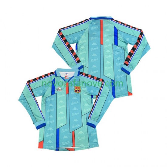 Nogometni Dres FC Barcelona 1996 1997 Retro Muški Gostujući Dugim Rukavima