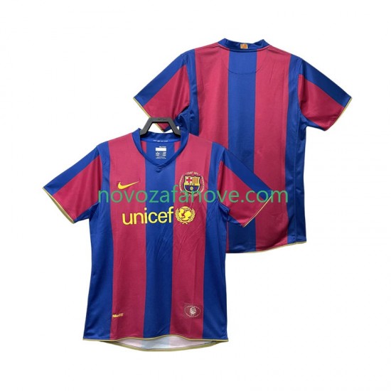 Nogometni Dres FC Barcelona 2007 Retro Muški Domaći 2008 Kratkih Rukava
