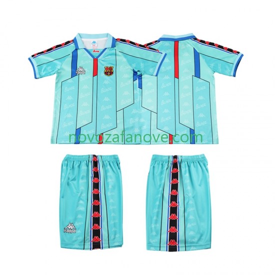 Nogometni Dres FC Barcelona 1996 1997 Retro Dječji Gostujući Kratkih Rukava
