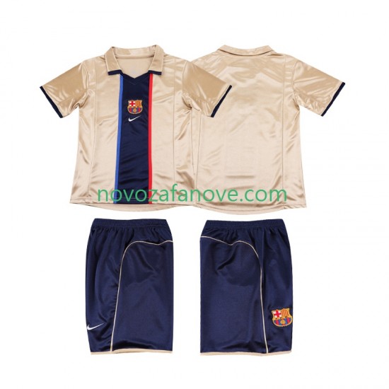 Nogometni Dres FC Barcelona 2001 Retro Dječji Gostujući 2002 Kratkih Rukava