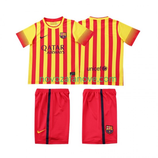 Nogometni Dres FC Barcelona 2013 2014 Retro Dječji Gostujući Kratkih Rukava