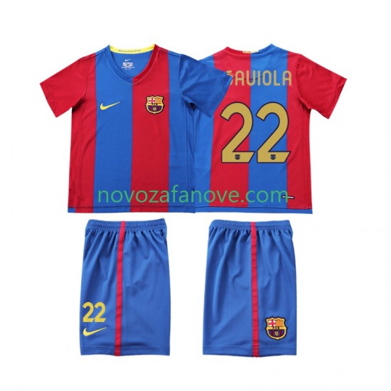 Nogometni Dres FC Barcelona SAUIOLA 22 2007 Retro Dječji Domaći 2006 Kratkih Rukava