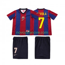Nogometni Dres FC Barcelona SAVIOLA 7 Retro Dječji Domaći 1998 1999 Kratkih Rukava