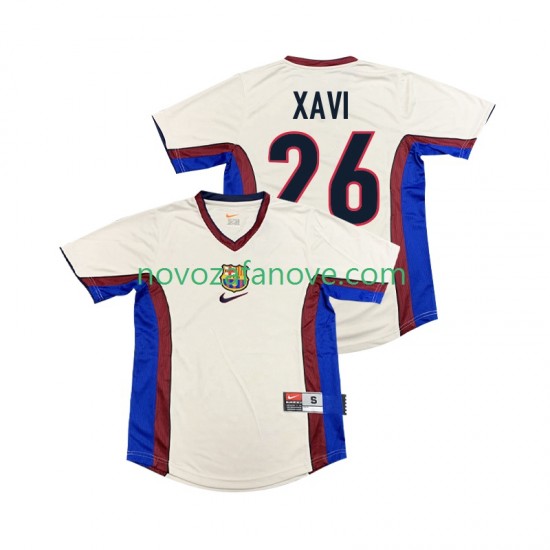 Nogometni Dres FC Barcelona XAVI 26 Retro Muški Gostujući 1998 1999 Kratkih Rukava