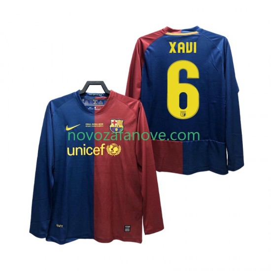 Nogometni Dres FC Barcelona XAVI 6 Champions League 2009 Retro Muški Domaći 2008 Dugim Rukavima