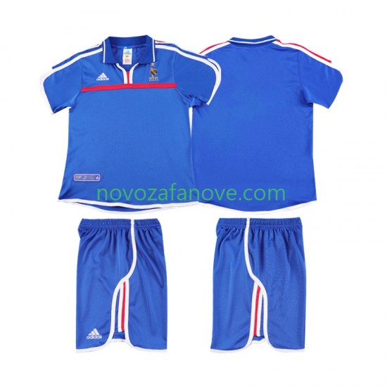 Nogometni Dres Francuska 2000 Retro Dječji Domaći Kratkih Rukava