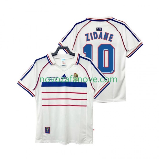 Nogometni Dres Francuska ZIDANE 10 Retro Muški Gostujući 1998 Kratkih Rukava