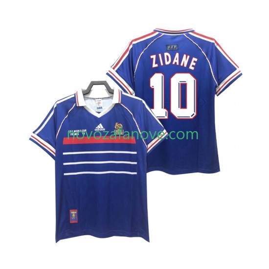 Nogometni Dres Francuska ZIDANE 10 Retro Muški Domaći 1998 Kratkih Rukava