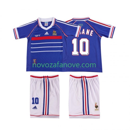 Nogometni Dres Francuska ZINANE 10 Retro Dječji Domaći 1998 Kratkih Rukava
