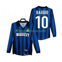Nogometni Dres Inter Milan BAGGIO 10 Retro Muški Domaći 1998 1999 Dugim Rukavima