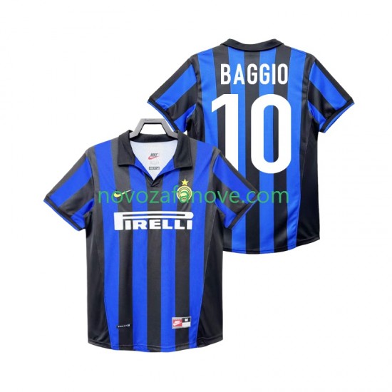 Nogometni Dres Inter Milan BAGGIO 10 Retro Muški Domaći 1998 1999 Kratkih Rukava