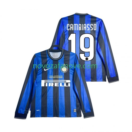 Nogometni Dres Inter Milan CAMBIASSO 19 2009 Retro Muški Domaći 2010 Dugim Rukavima