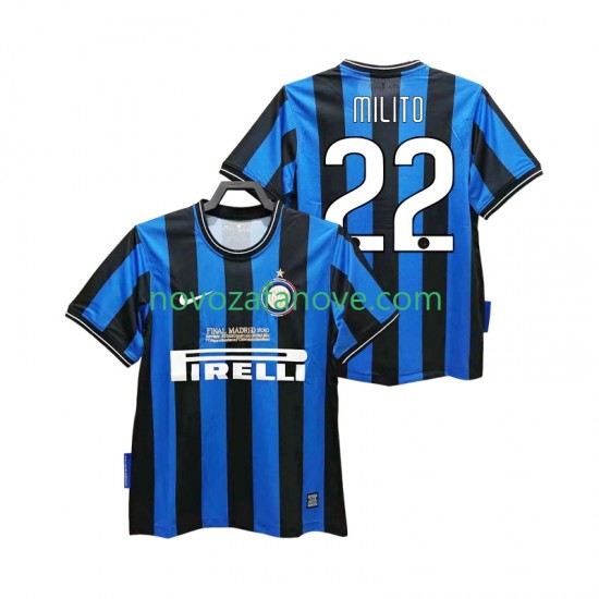 Nogometni Dres Inter Milan MILITO 22 2009 Retro Muški Domaći 2010 Kratkih Rukava