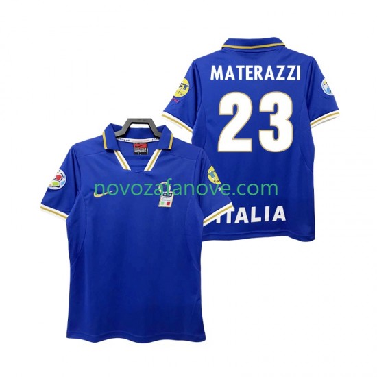 Nogometni Dres Italija MATERAZZI 23 1996 Retro Muški Domaći Kratkih Rukava