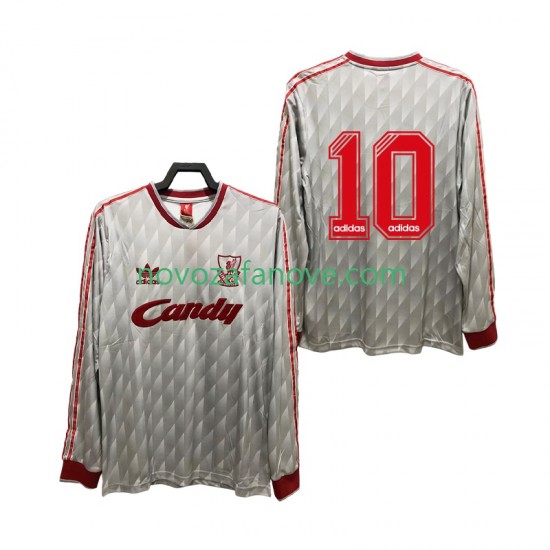 Nogometni Dres Liverpool 10 1989 1991 Retro Muški Gostujući Dugim Rukavima