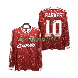 Nogometni Dres Liverpool BARNES 10 1989 1991 Retro Muški Domaći Dugim Rukavima