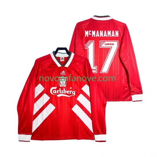 Nogometni Dres Liverpool MCMANAMAN 17 1993 1995 Retro Muški Domaći Dugim Rukavima