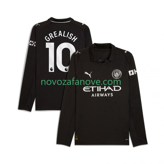 Nogometni Dres Manchester City Jack Grealish 10 Muški Gostujući 2025-2026 Dugim Rukavima