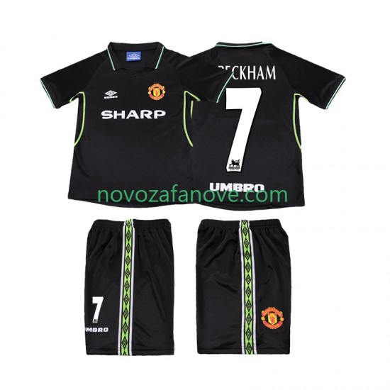 Nogometni Dres Manchester United Beckham 7 Retro Dječji Treći 1998 1999 Kratkih Rukava