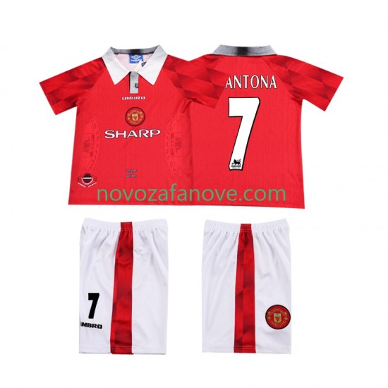 Nogometni Dres Manchester United CANTONA 7 1996 1997 Retro Dječji Domaći Kratkih Rukava