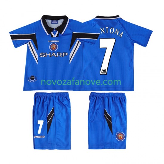 Nogometni Dres Manchester United CONTONA 7 1996 Retro Dječji Treći 1998 Kratkih Rukava